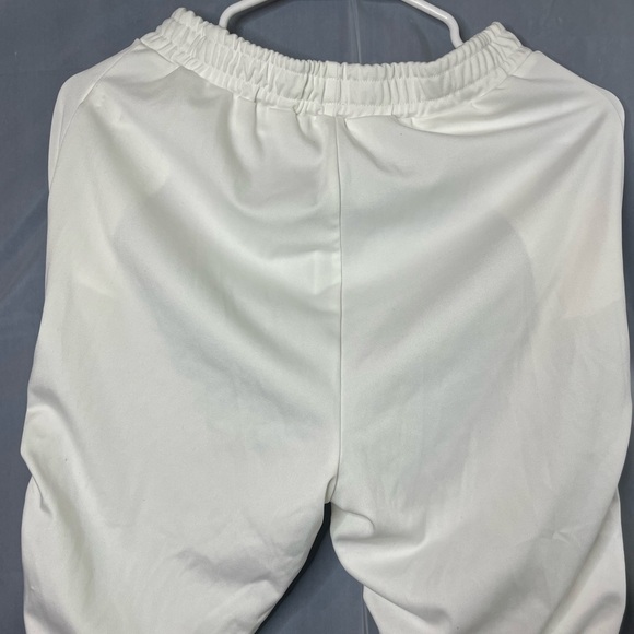 Womens 2 piece white set Size M top and trouser stacked scrunch pants - Picture 5 of 6